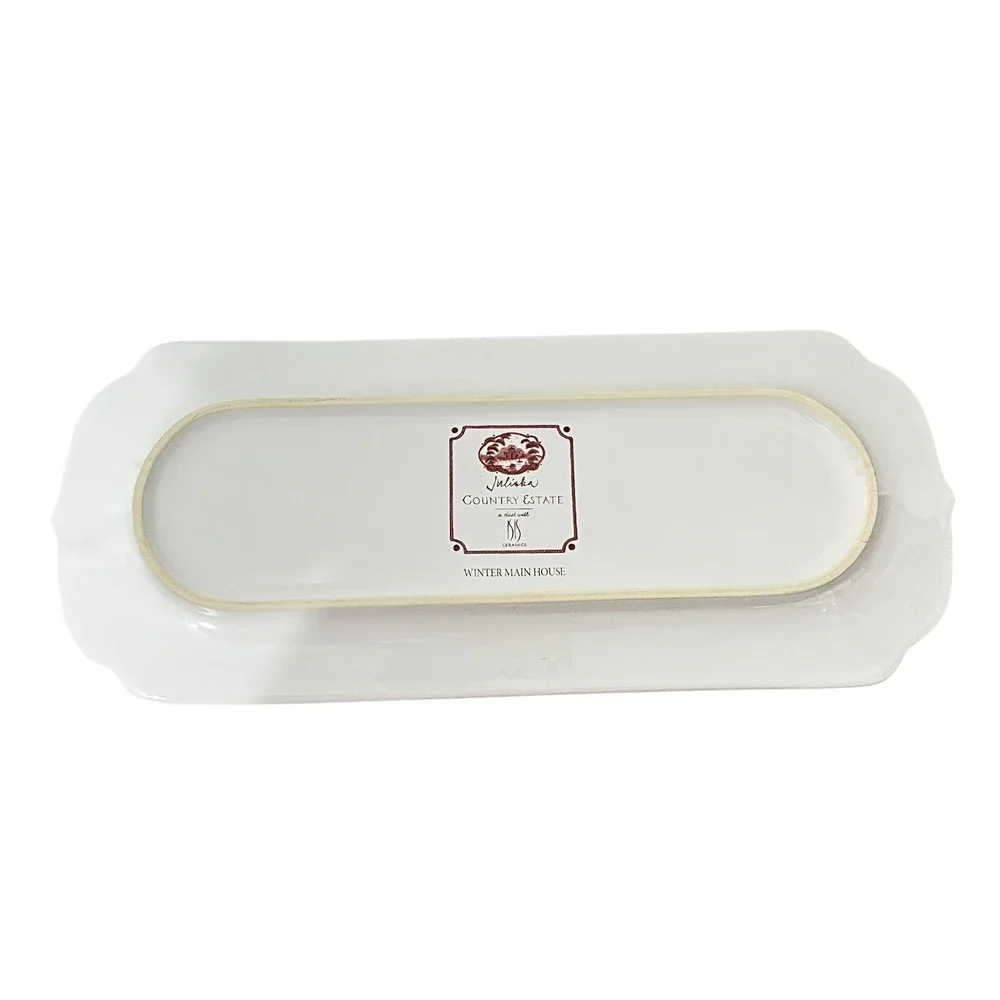 Juliska Country Estate Platter  Ruby Red Winter Main House Toile Tray